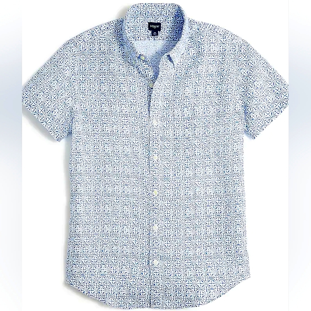 J. CREW | Men's Short Sleeve Linen Blend Shirt